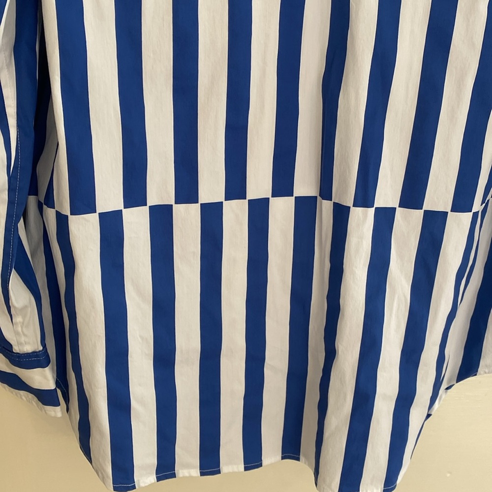 AYR All Year Long Deep End Marais Blue royal blue/white Stripe Shirt Sz M NWOT - Picture 12 of 12